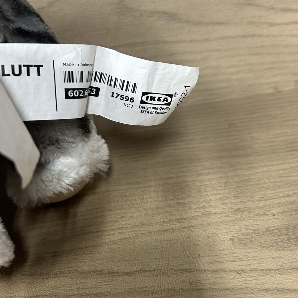IKEA LILLEPLUTT CUTE GRAY AND WHITE STRIPPED CAT 9" Plush STUFFED ANIMAL Toy - Picture 4 of 7